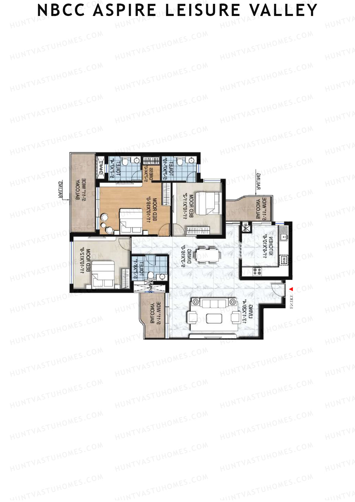 NBCC Aspire Leisure Valley Tower 5 Unit 2 Floor Plan