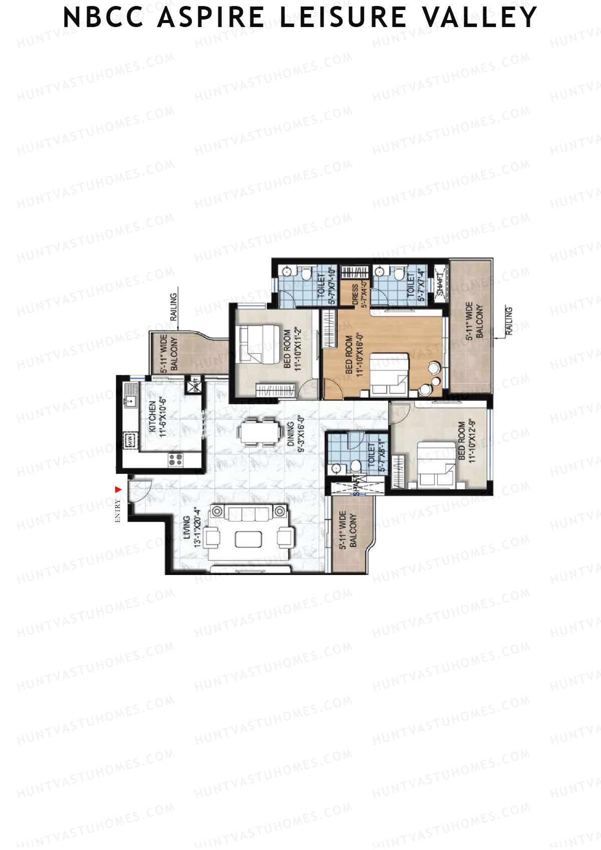 NBCC Aspire Leisure Valley Tower 5 Unit 4 Floor Plan
