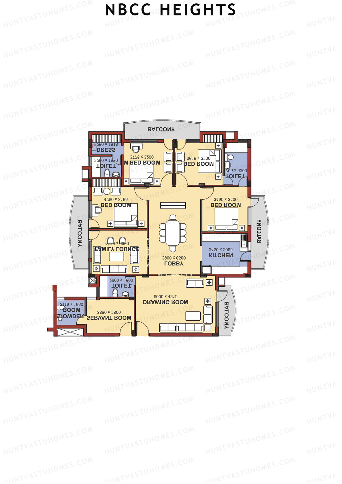 NBCC Heights Block E Unit 4 (Type VI) Floor Plan