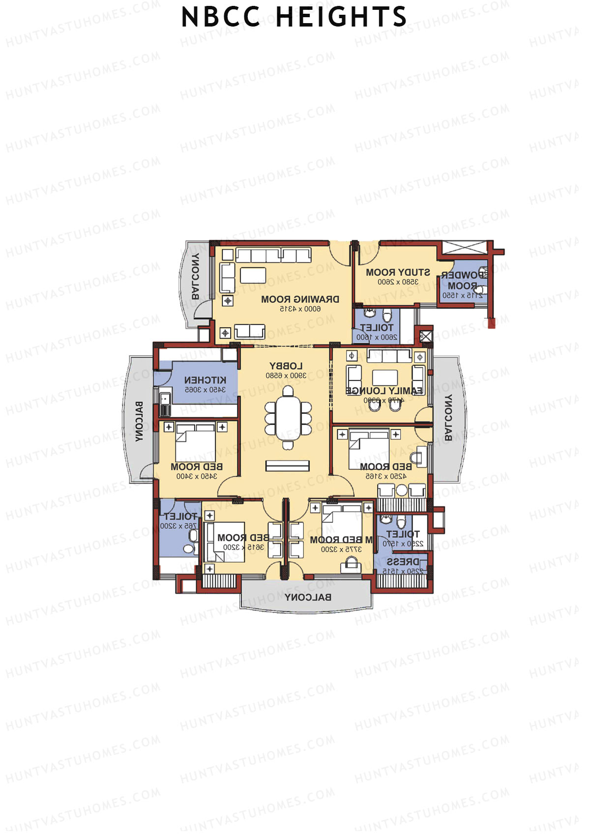 NBCC Heights Block F Unit 2 (Type V) Floor Plan