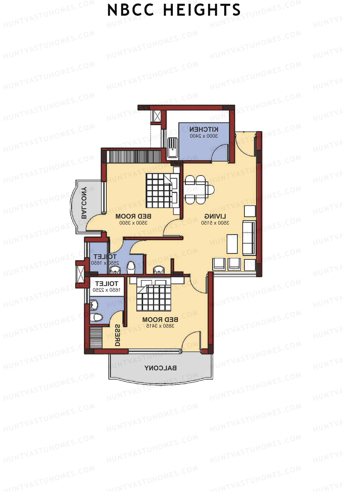 NBCC Heights Block K Unit 4 (Type I) Floor Plan