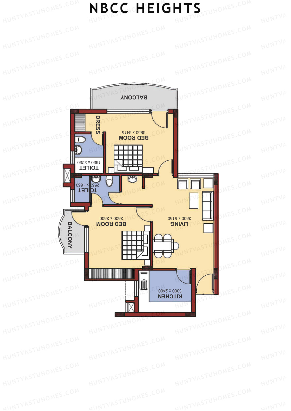 NBCC Heights Block K Unit 7 (Type I) Floor Plan