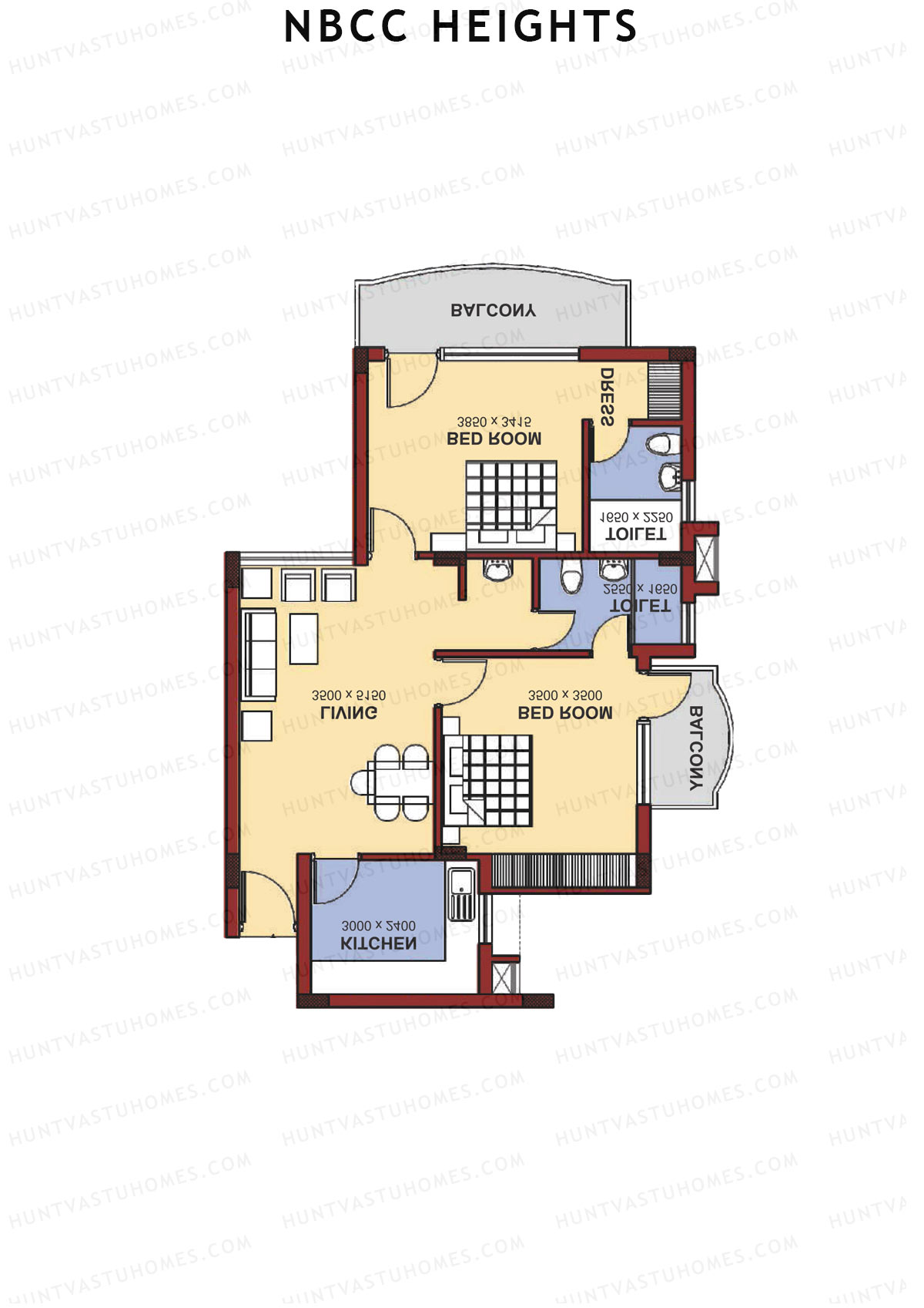 NBCC Heights Block K Unit 8 (Type I) Floor Plan