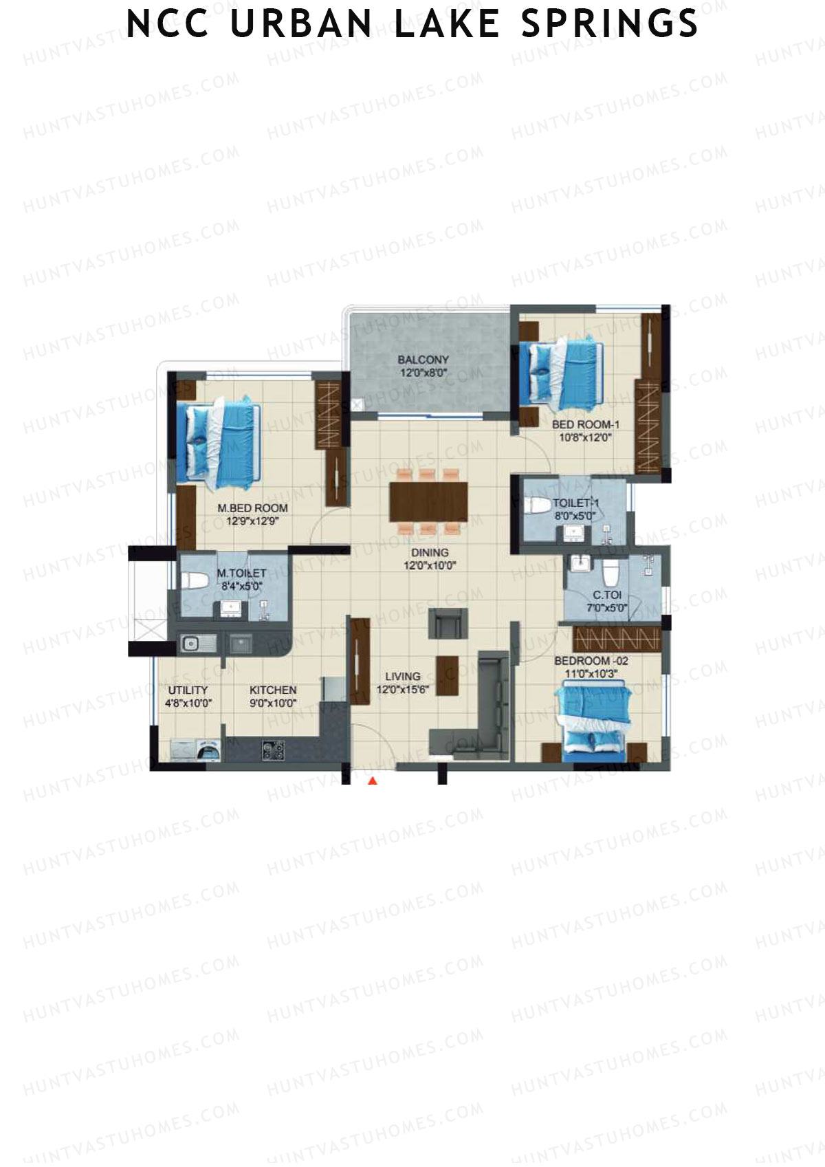 NCC Urban Lake Springs Tower 1 Unit 1 (Type 4) Floor Plan