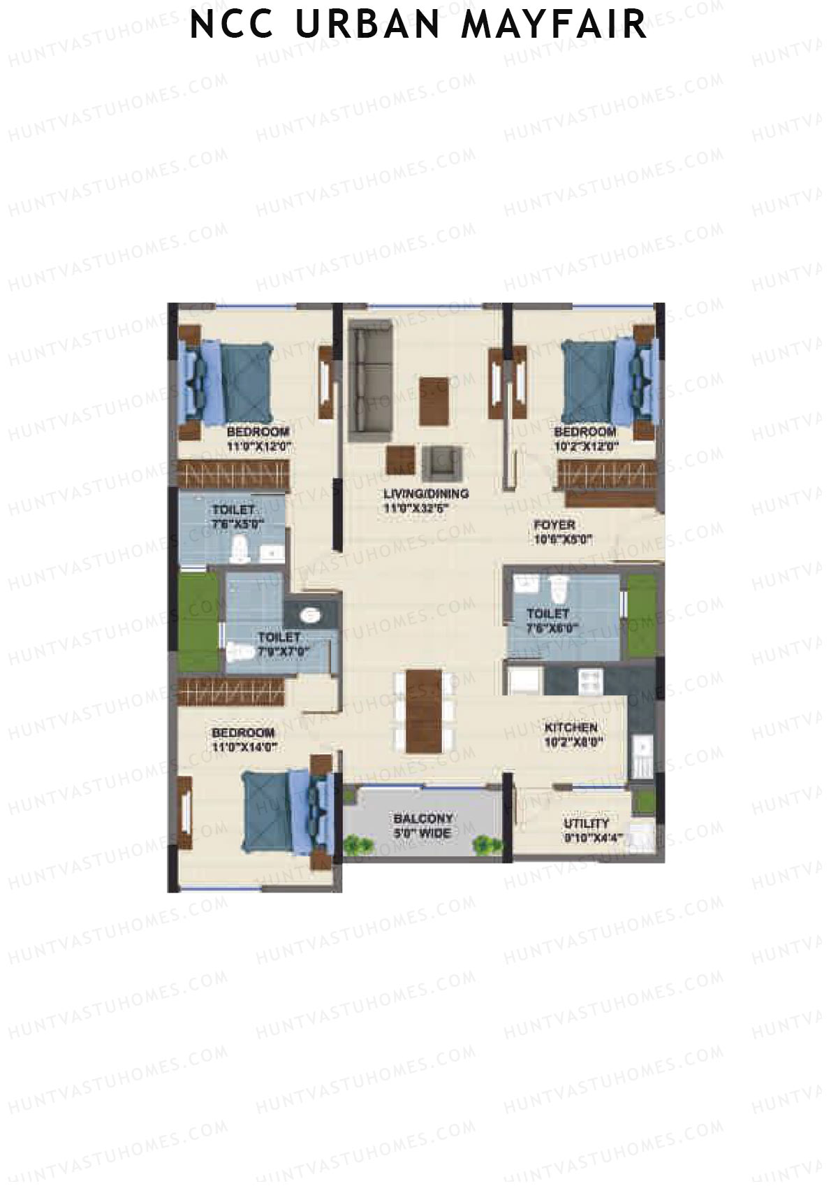 NCC Urban Mayfair Block C Unit 3 (Type 6) Floor Plan
