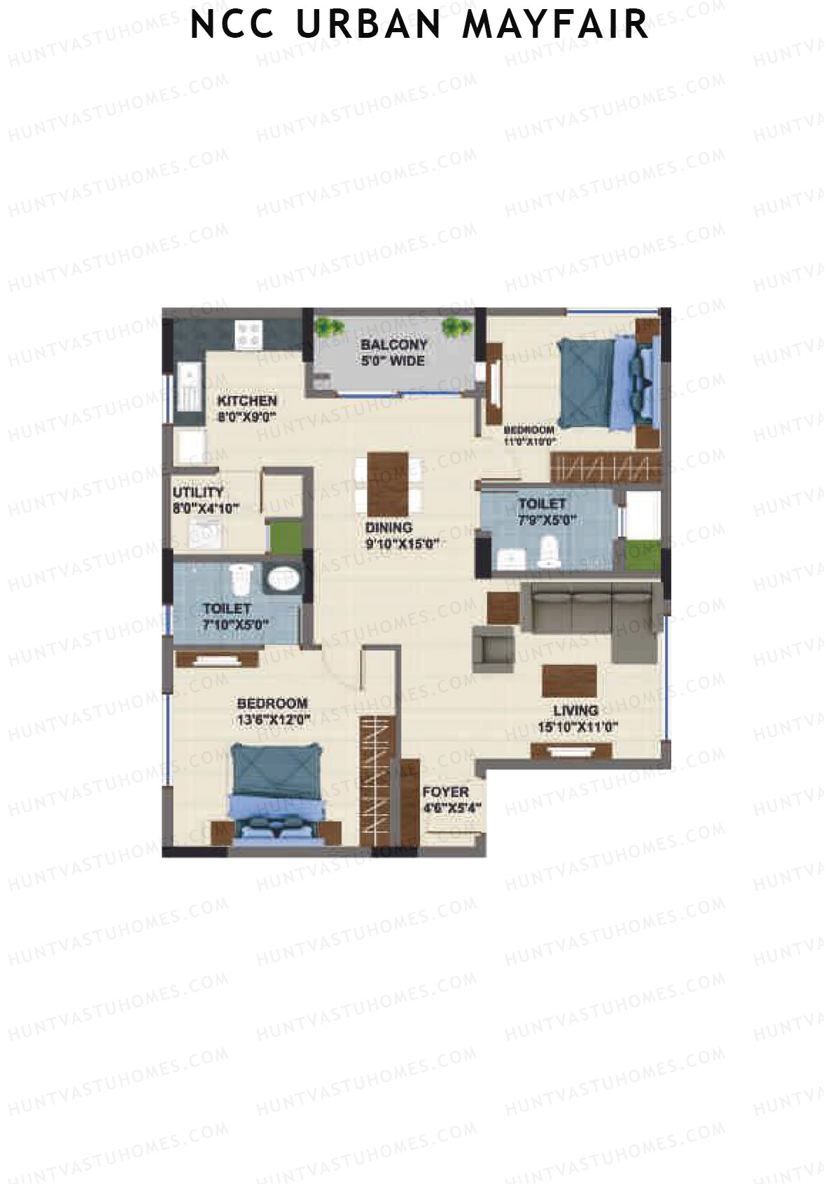 NCC Urban Mayfair Block D Unit 3 (Type 1) Floor Plan