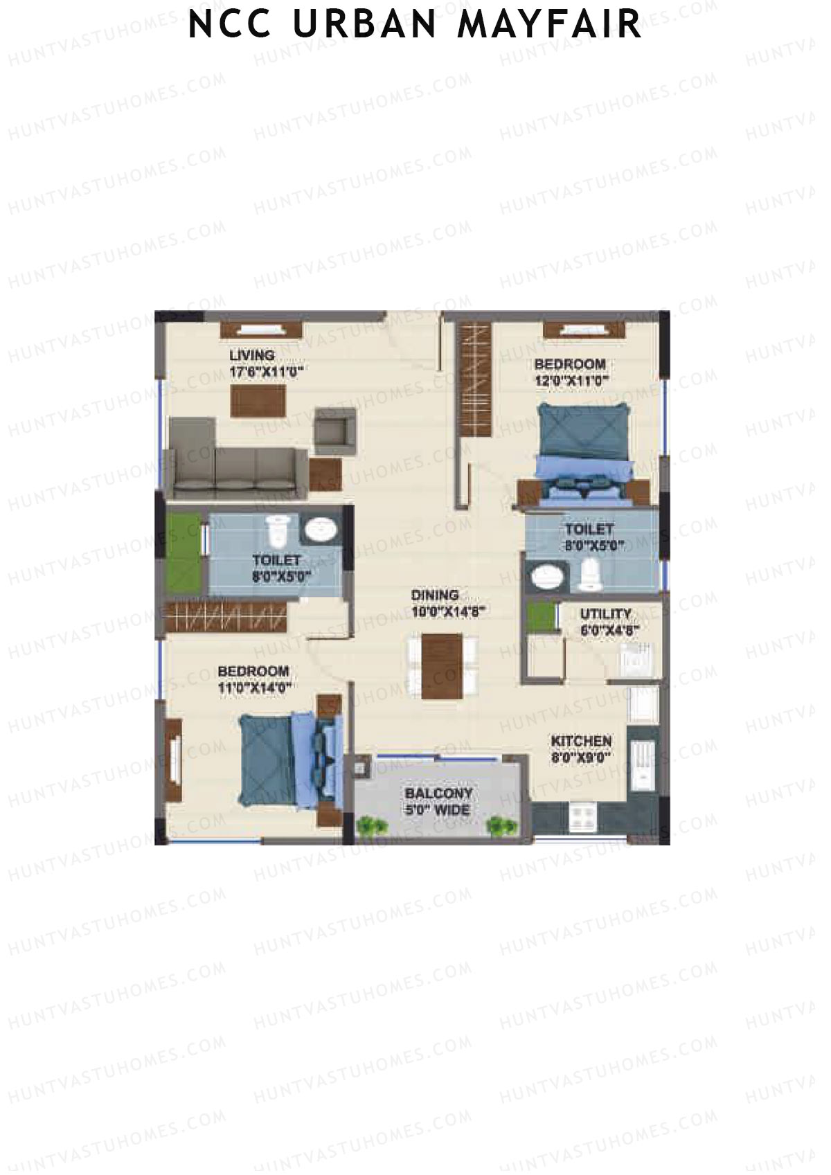 NCC Urban Mayfair Block D Unit 5 (Type 2) Floor Plan
