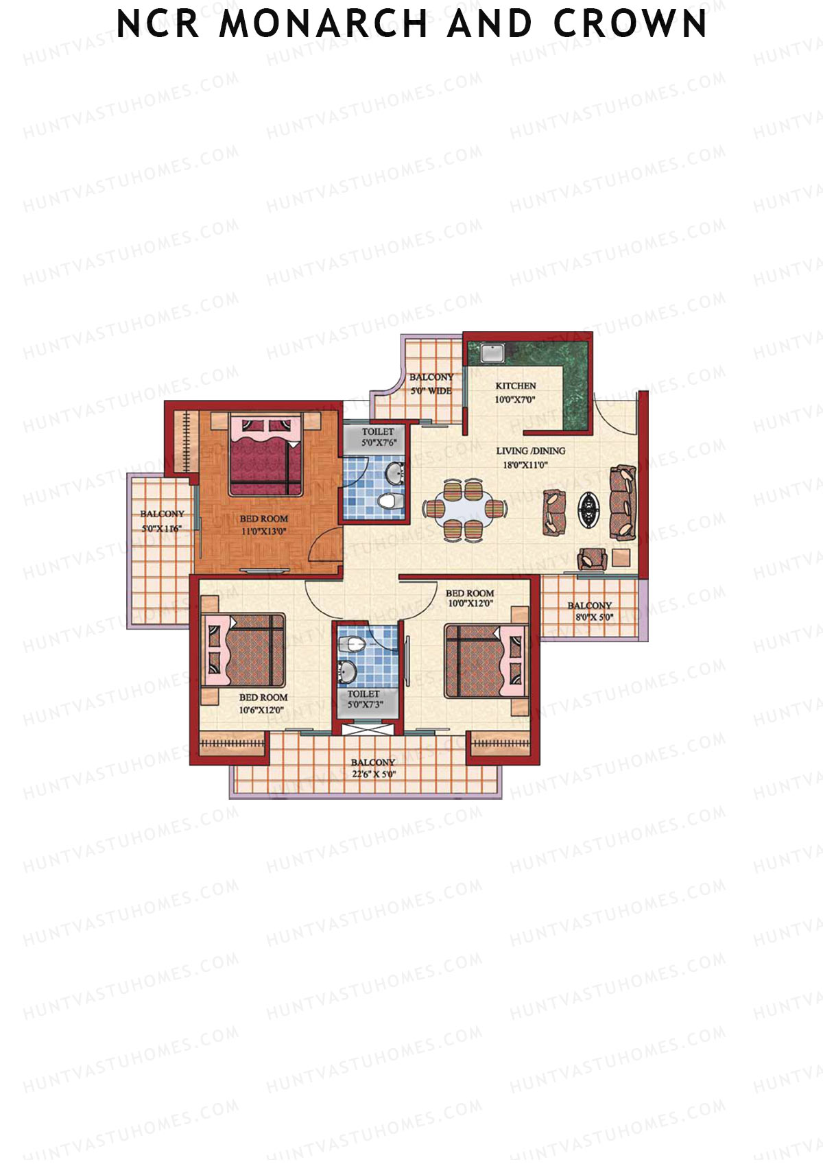 NCR Monarch Tower 1 Unit 2 (Type B) Floor Plan