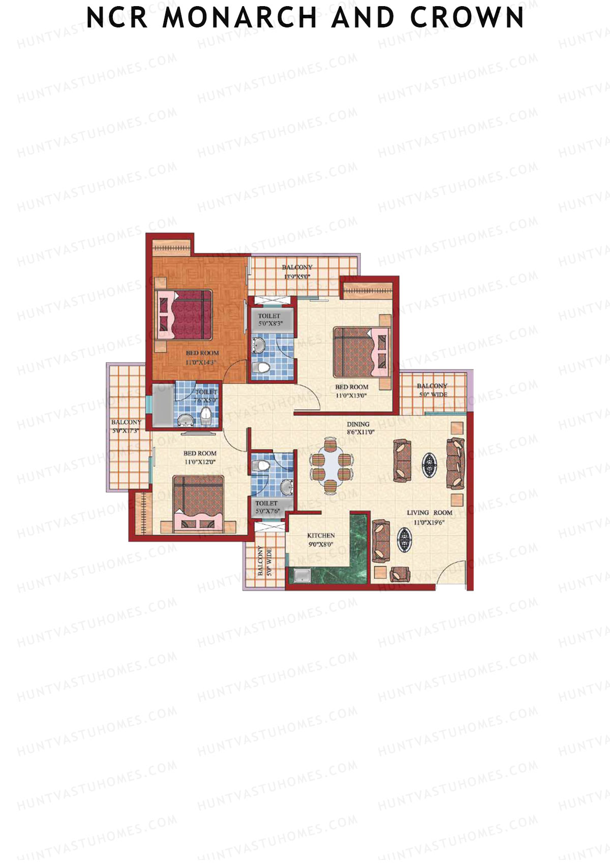 NCR Monarch Tower 1 Unit 4 (Type C) Floor Plan