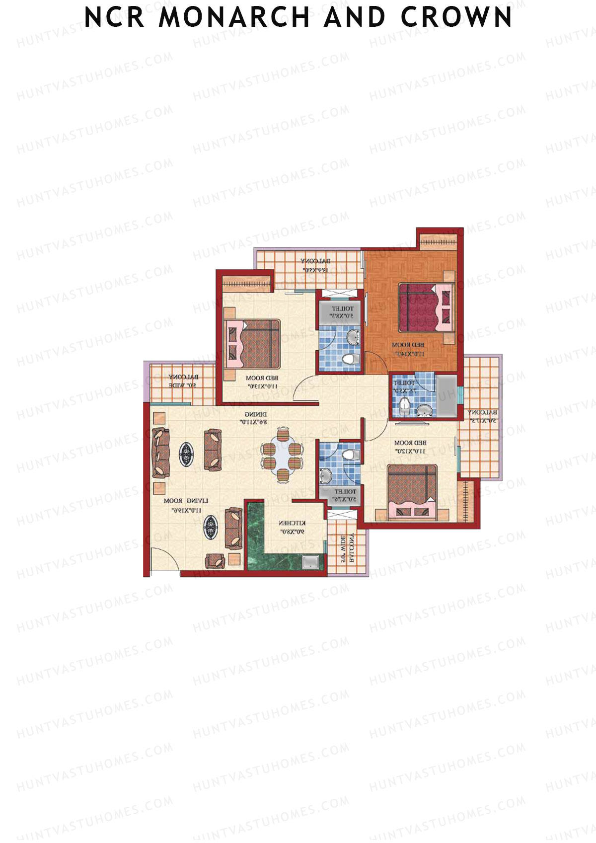 NCR Monarch Tower 1 Unit 5 (Type C) Floor Plan