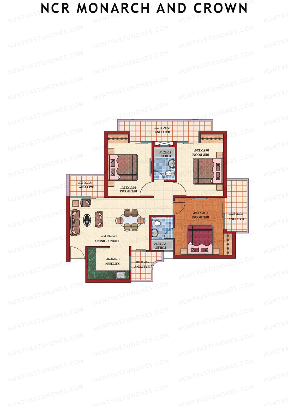 NCR Monarch Tower 1 Unit 6 (Type B) Floor Plan