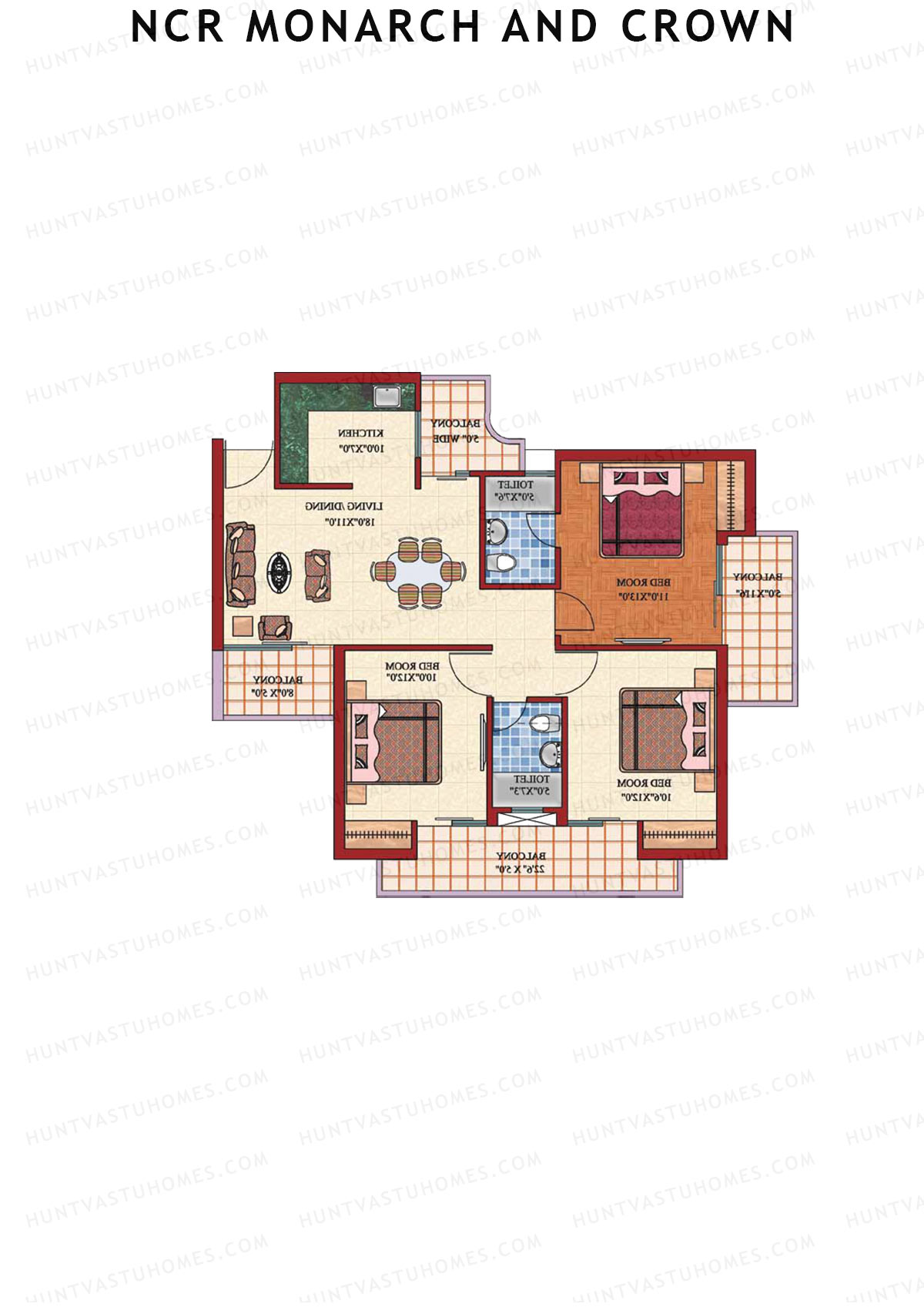NCR Monarch Tower 1 Unit 7 (Type B) Floor Plan