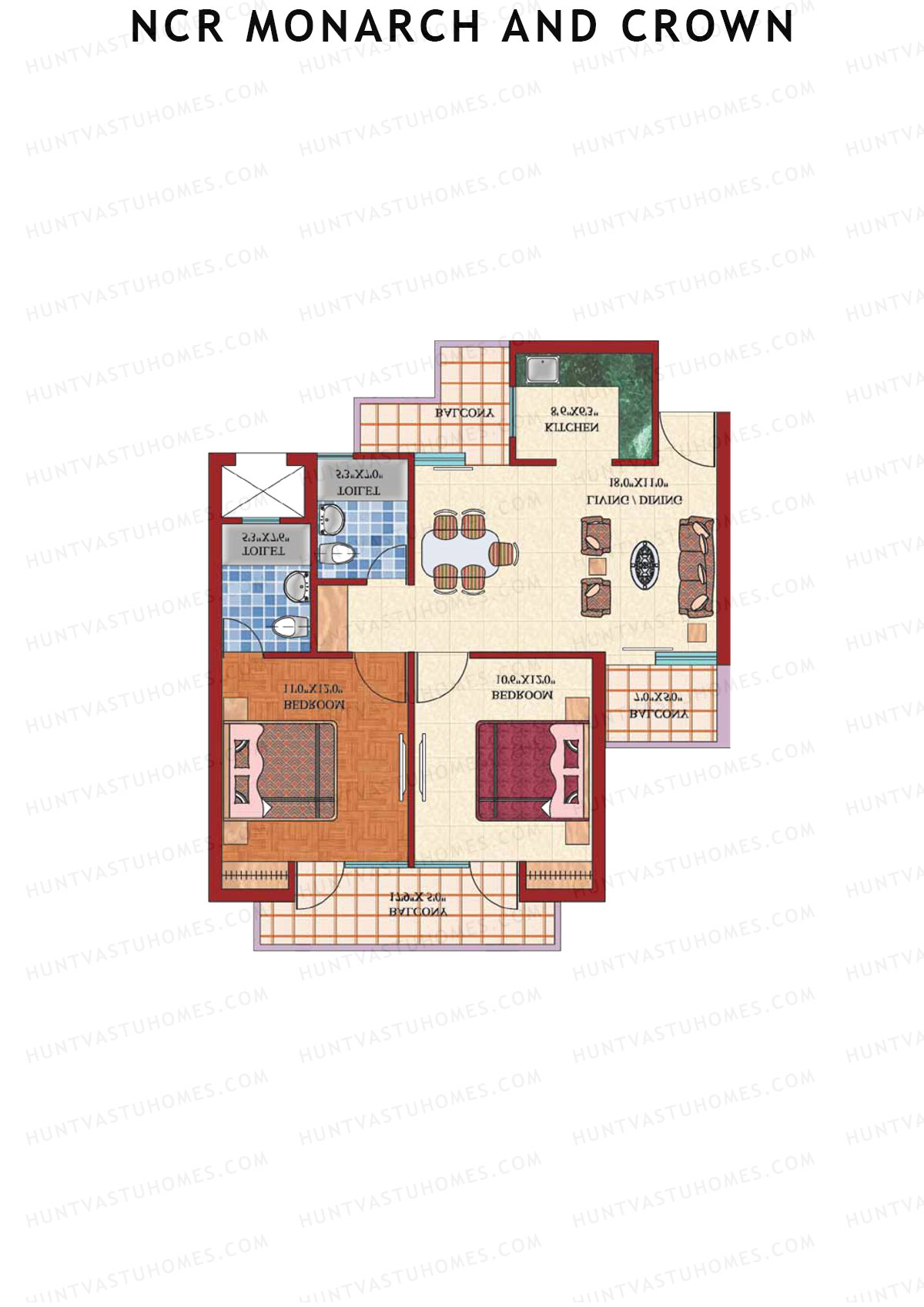 NCR Monarch Tower 1 Unit 8 (Type A) Floor Plan
