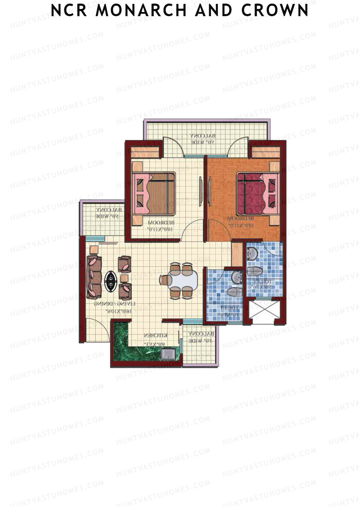NCR Monarch Tower 2 Unit 5 (Type A1) Floor Plan