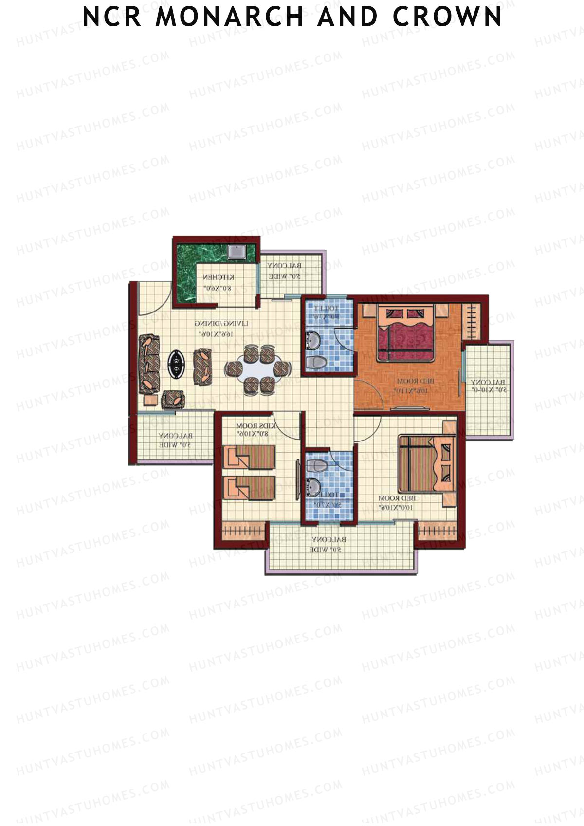 NCR Monarch Tower 2 Unit 7 (Type B1) Floor Plan