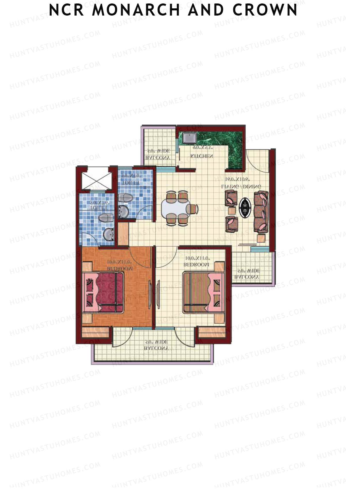 NCR Monarch Tower 2 Unit 8 (Type A1) Floor Plan
