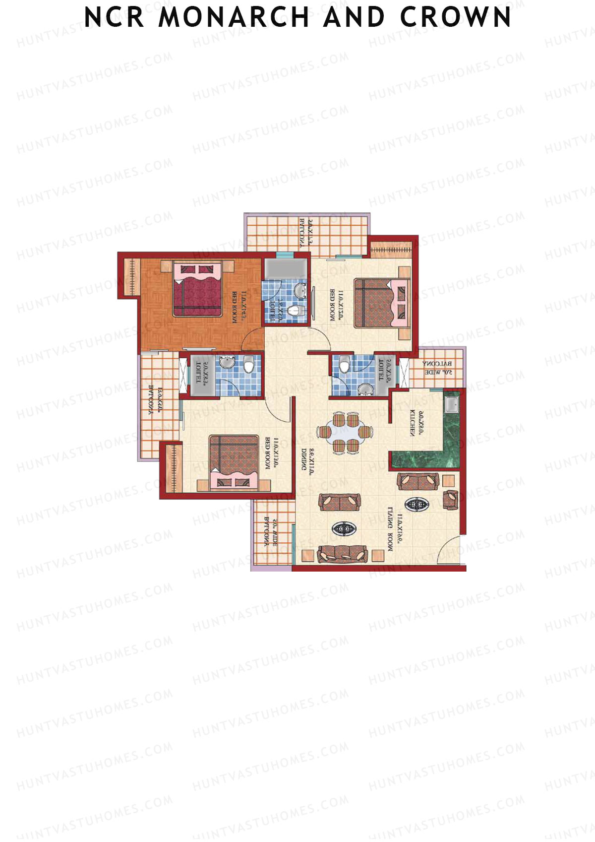 NCR Monarch Tower 3 Unit 3 (Type C) Floor Plan