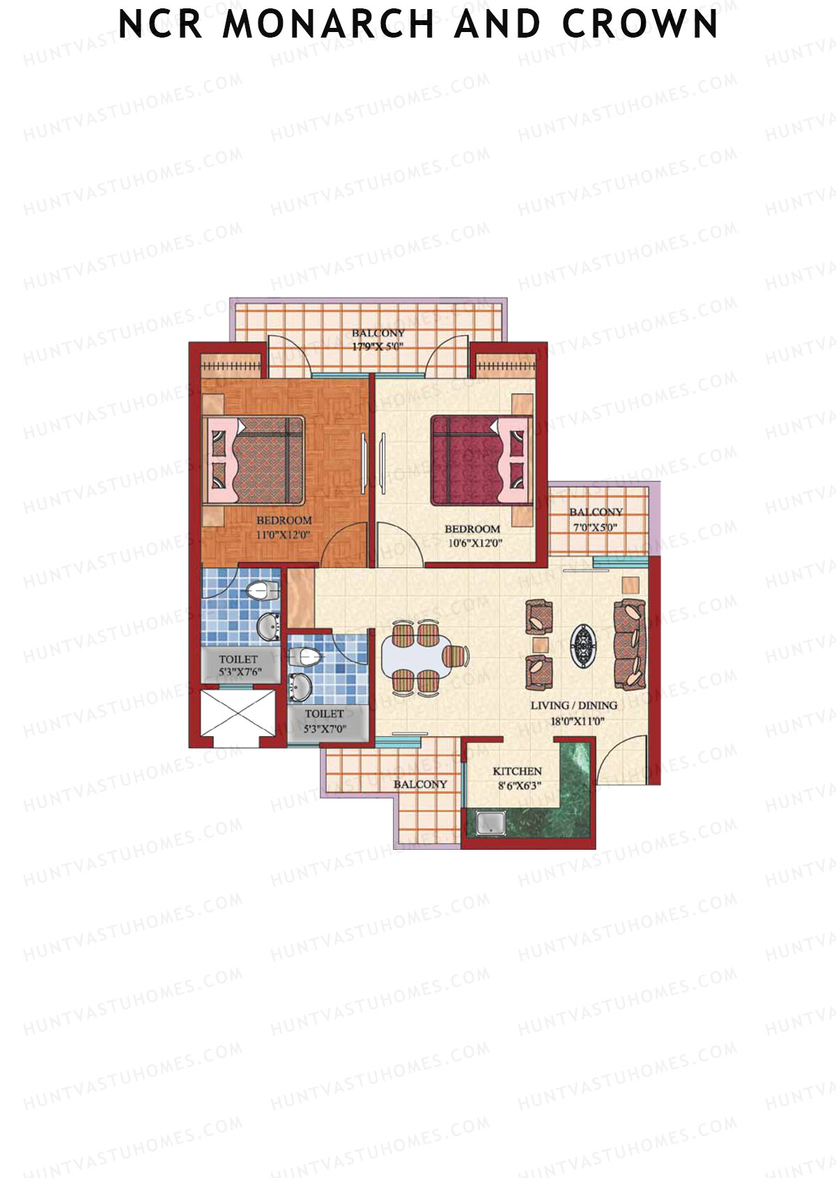 NCR Monarch Tower 3 Unit 4 (Type A) Floor Plan