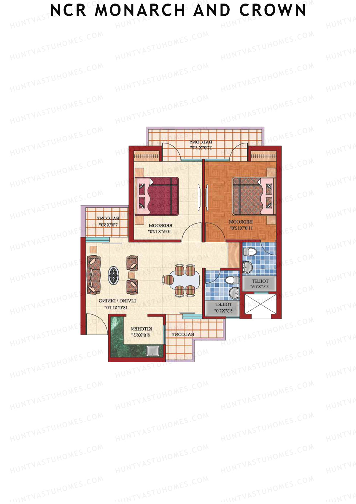 NCR Monarch Tower 3 Unit 5 (Type A) Floor Plan
