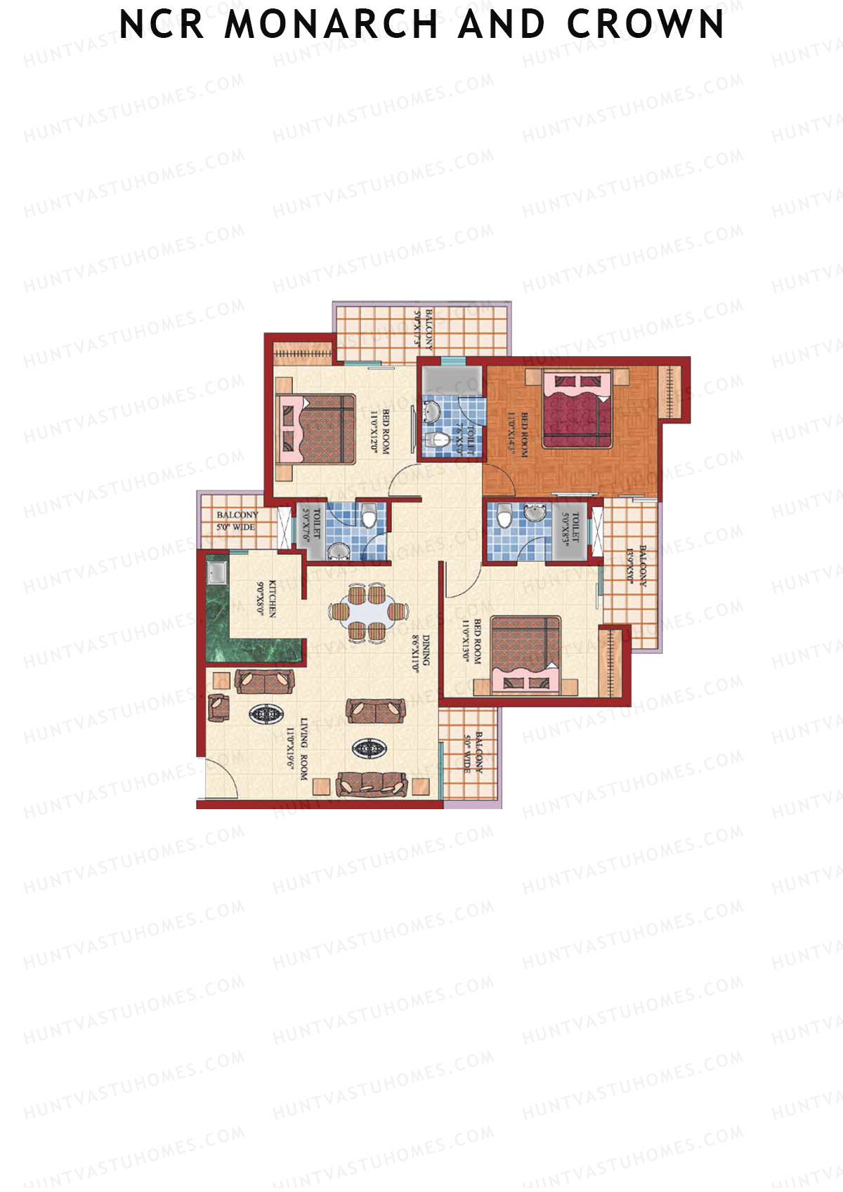 NCR Monarch Tower 3 Unit 6 (Type C) Floor Plan
