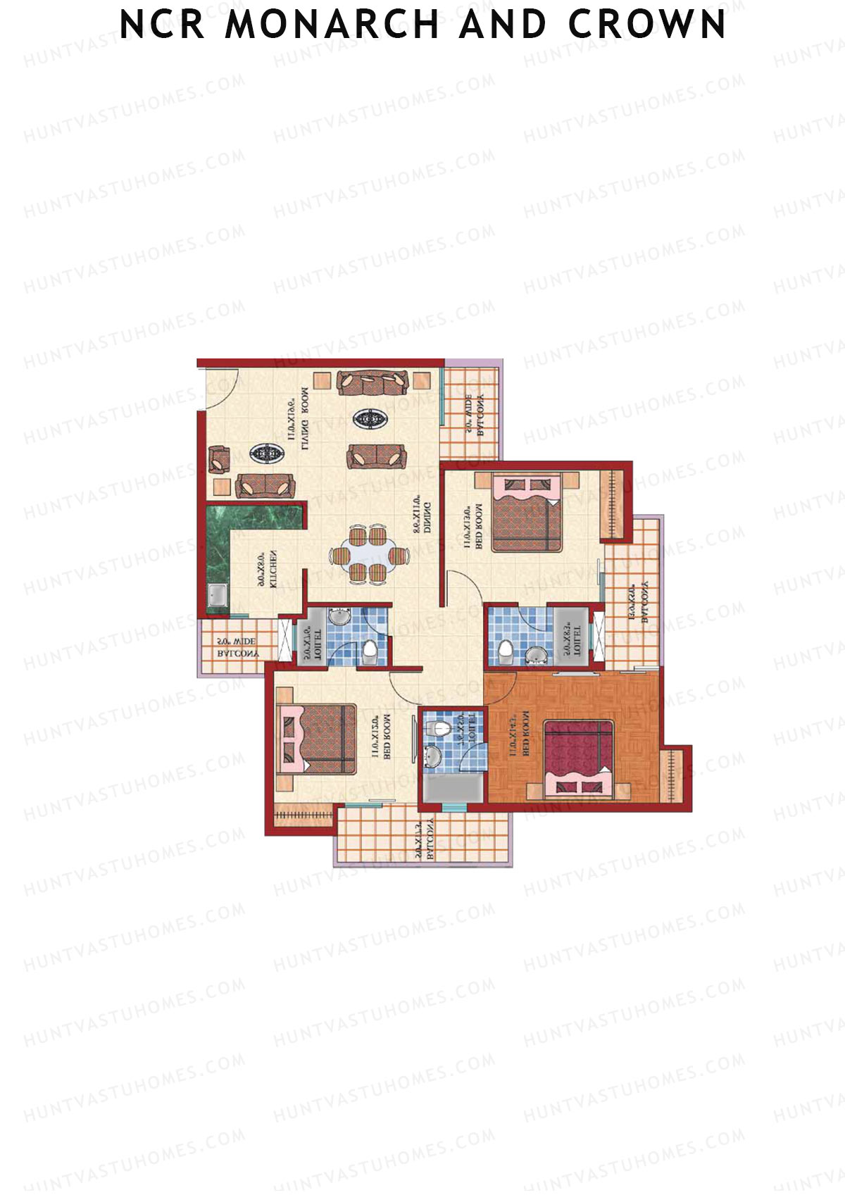 NCR Monarch Tower 3 Unit 7 (Type C) Floor Plan