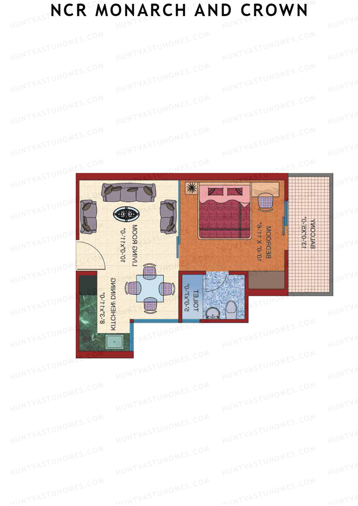 NCR Monarch Tower 4 Unit 1 (Type D) Floor Plan
