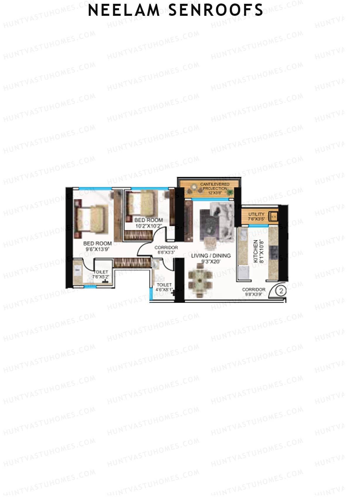 Neelam Senroofs Wing A Unit 2 Floor Plan