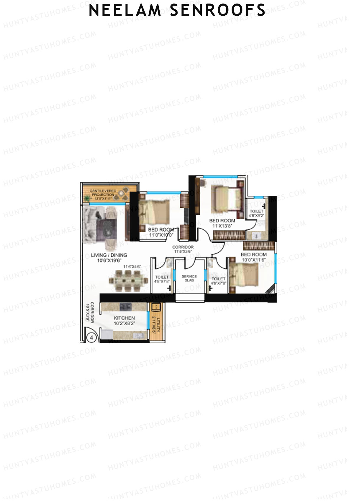 Neelam Senroofs Wing A Unit 4 Floor Plan