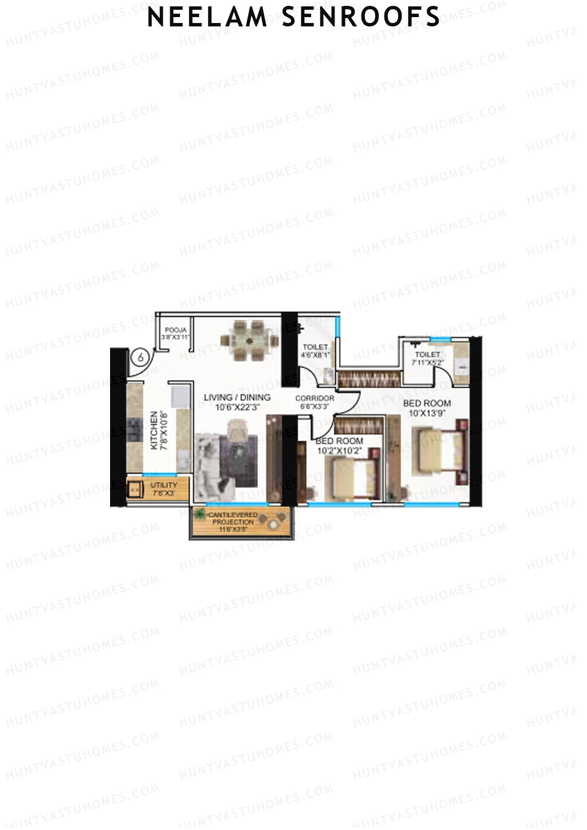 Neelam Senroofs Wing A Unit 6 Floor Plan