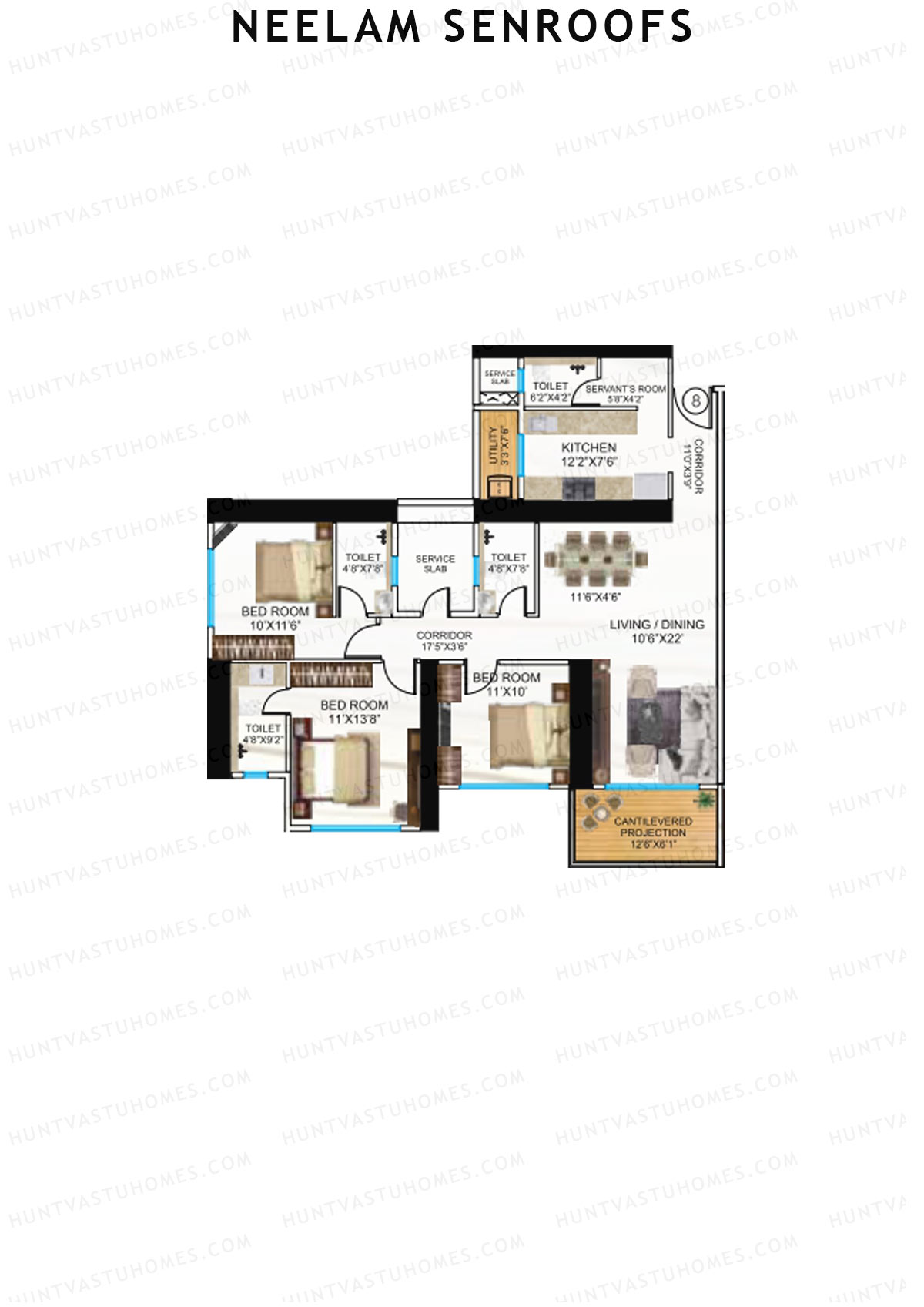 Neelam Senroofs Wing A Unit 8 Floor Plan