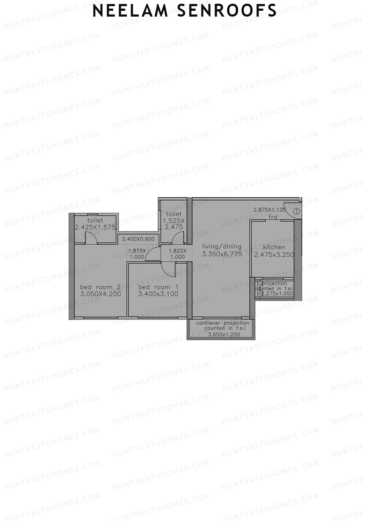 Neelam Senroofs Wing B Unit 1 Floor Plan