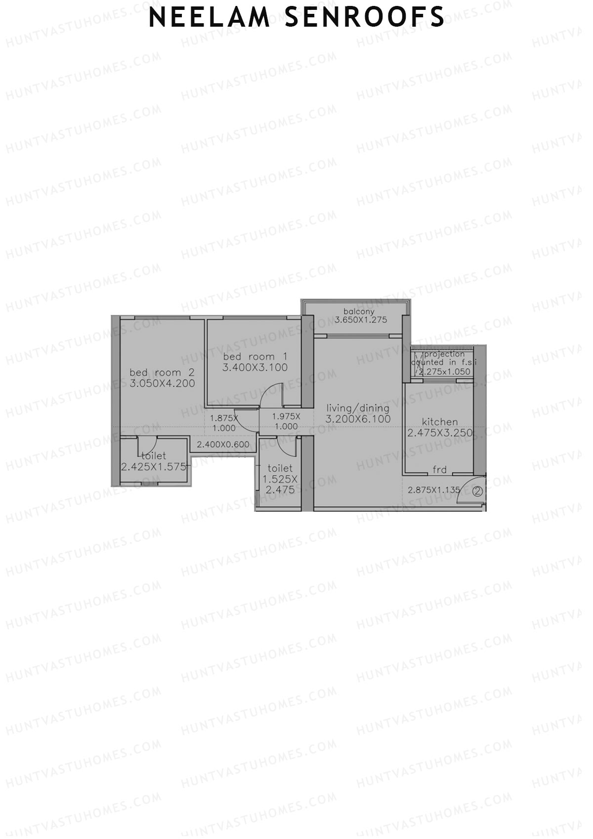 Neelam Senroofs Wing B Unit 2 Floor Plan
