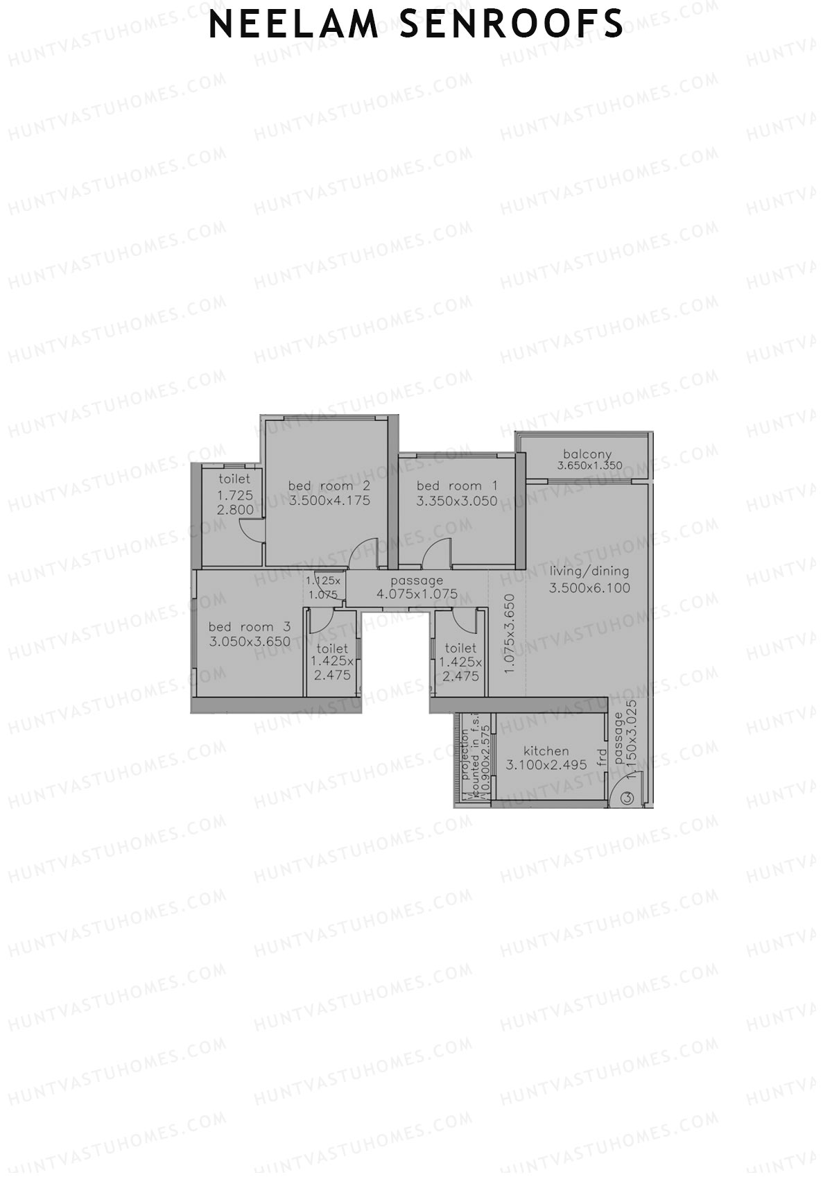 Neelam Senroofs Wing B Unit 3 Floor Plan
