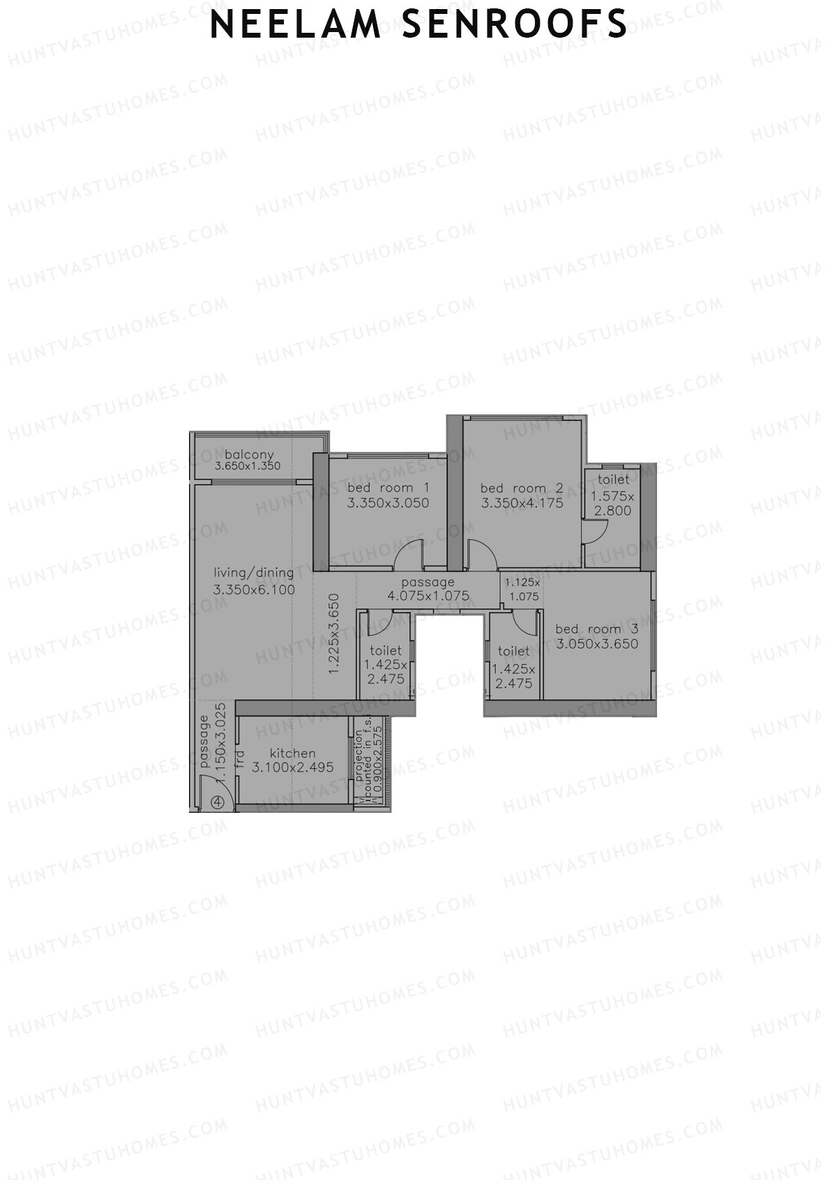 Neelam Senroofs Wing B Unit 4 Floor Plan