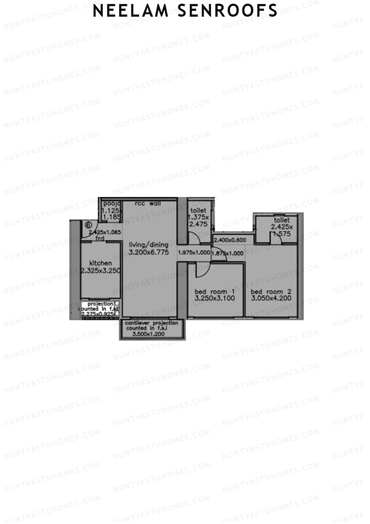 Neelam Senroofs Wing B Unit 6 Floor Plan
