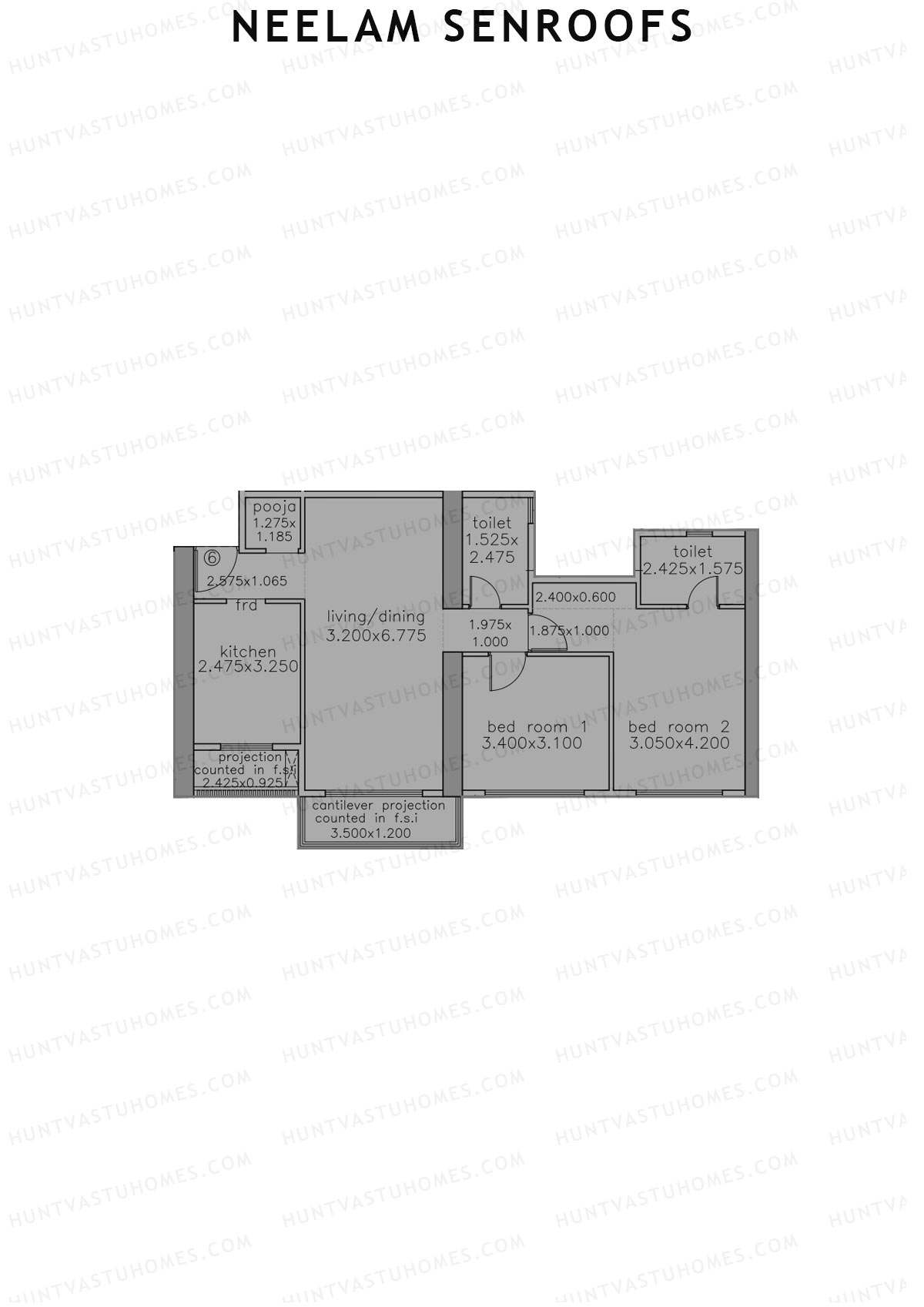 Neelam Senroofs Wing B Unit 6 Floor Plan