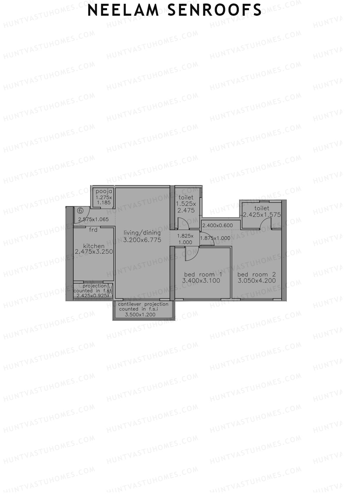 Neelam Senroofs Wing B Unit 6 Floor Plan