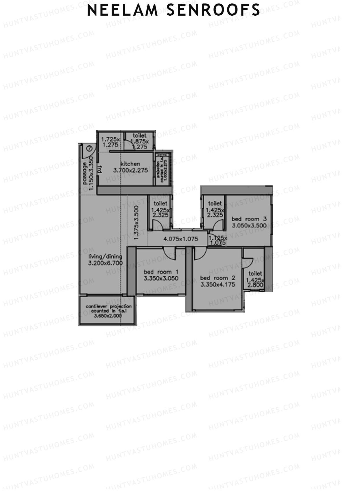 Neelam Senroofs Wing B Unit 7 Floor Plan