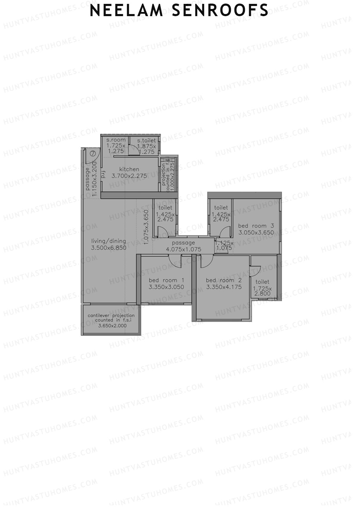 Neelam Senroofs Wing B Unit 7 Floor Plan
