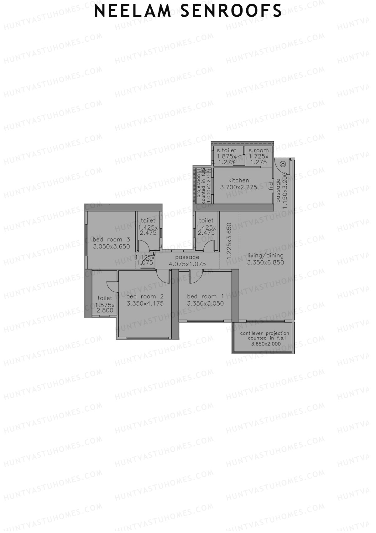 Neelam Senroofs Wing B Unit 8 Floor Plan
