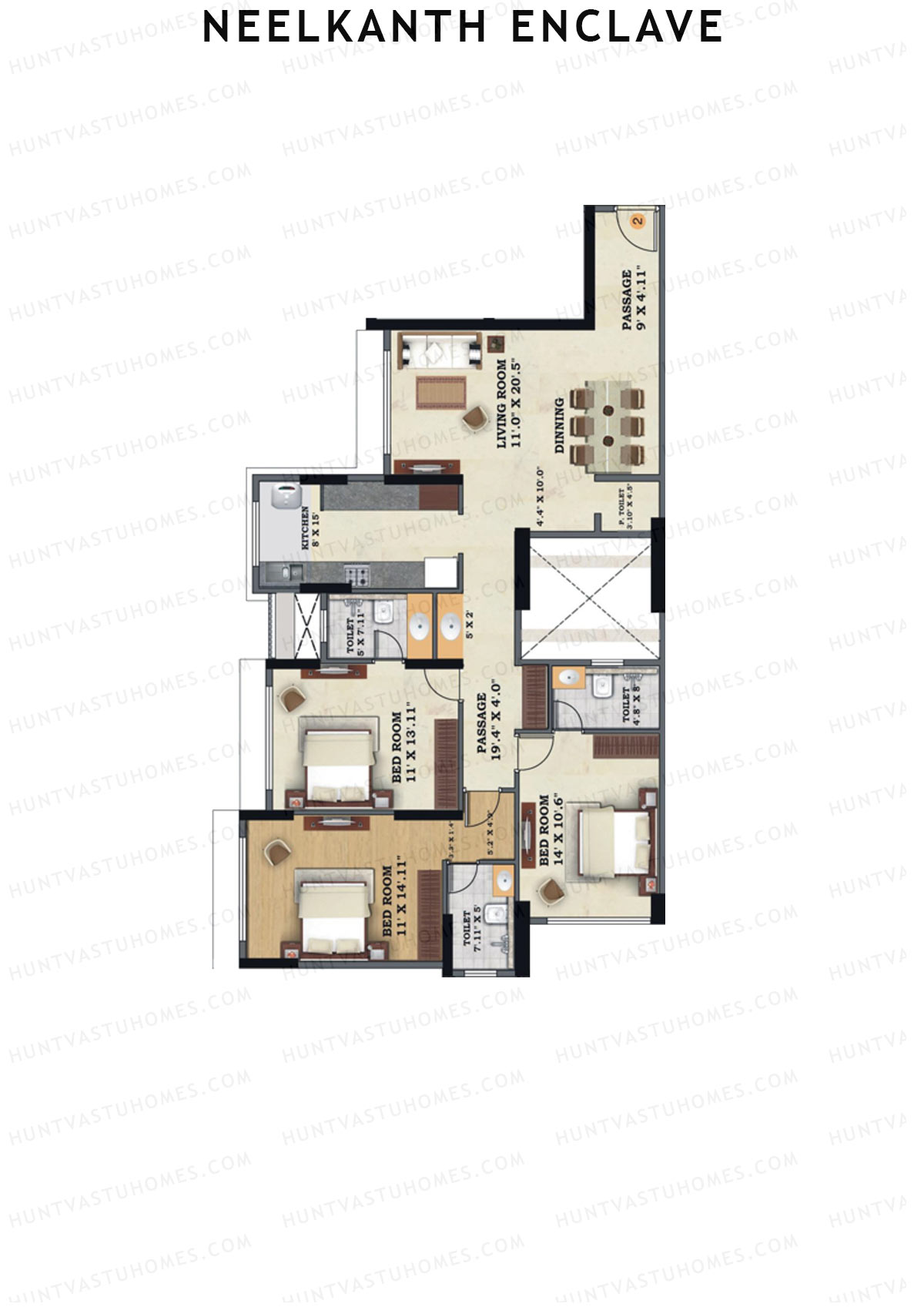 Neelkanth Enclave Wing D Unit 2 Floor Plan