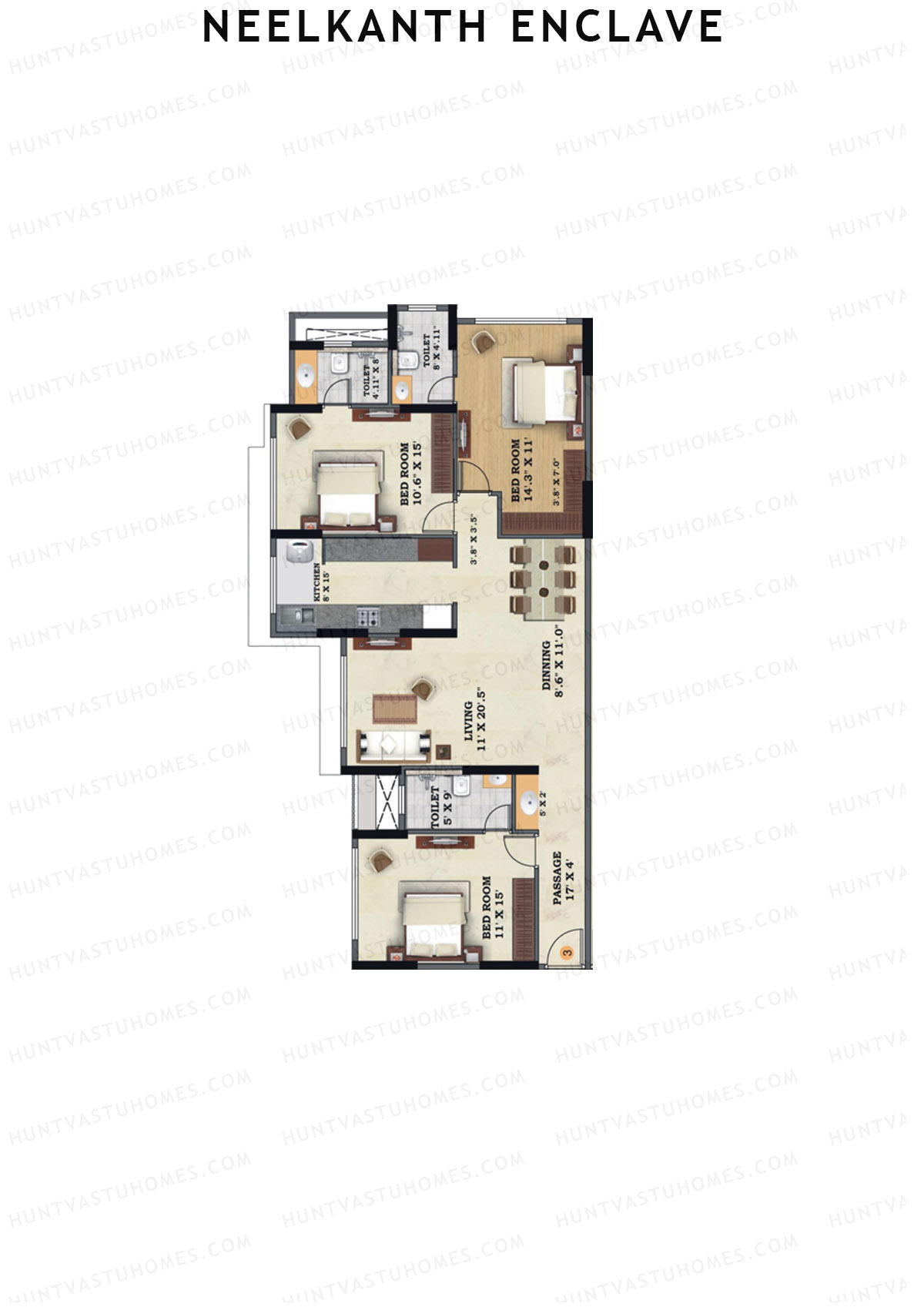 Neelkanth Enclave Wing D Unit 3 Floor Plan