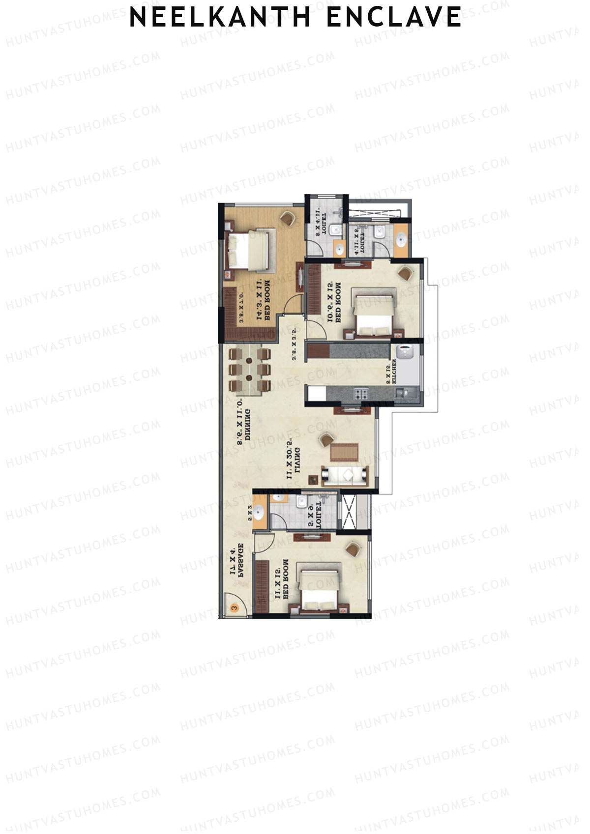 Neelkanth Enclave Wing D Unit 4 Floor Plan