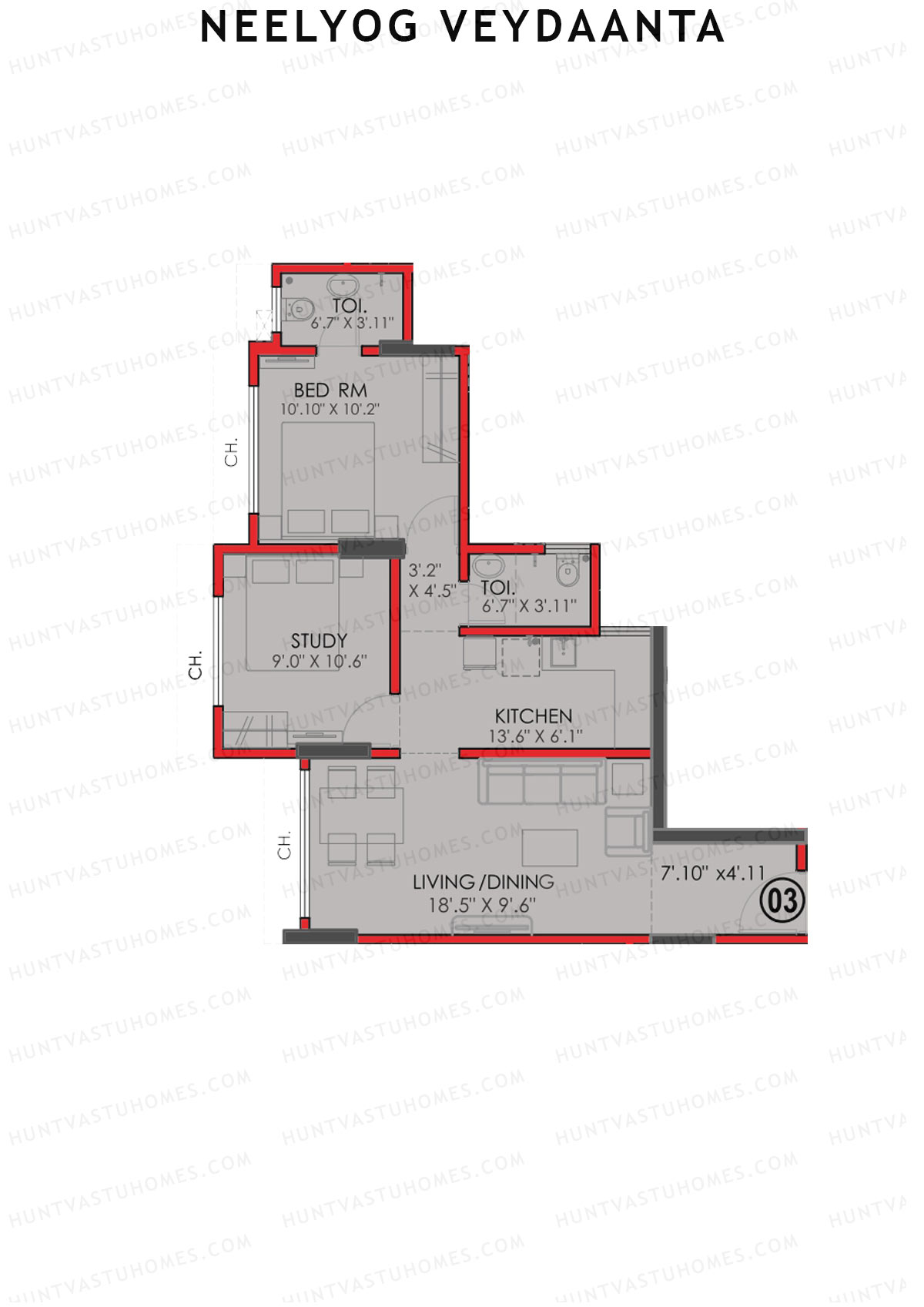 Neelyog Veydaanta Wing A Unit 3 Floor Plan