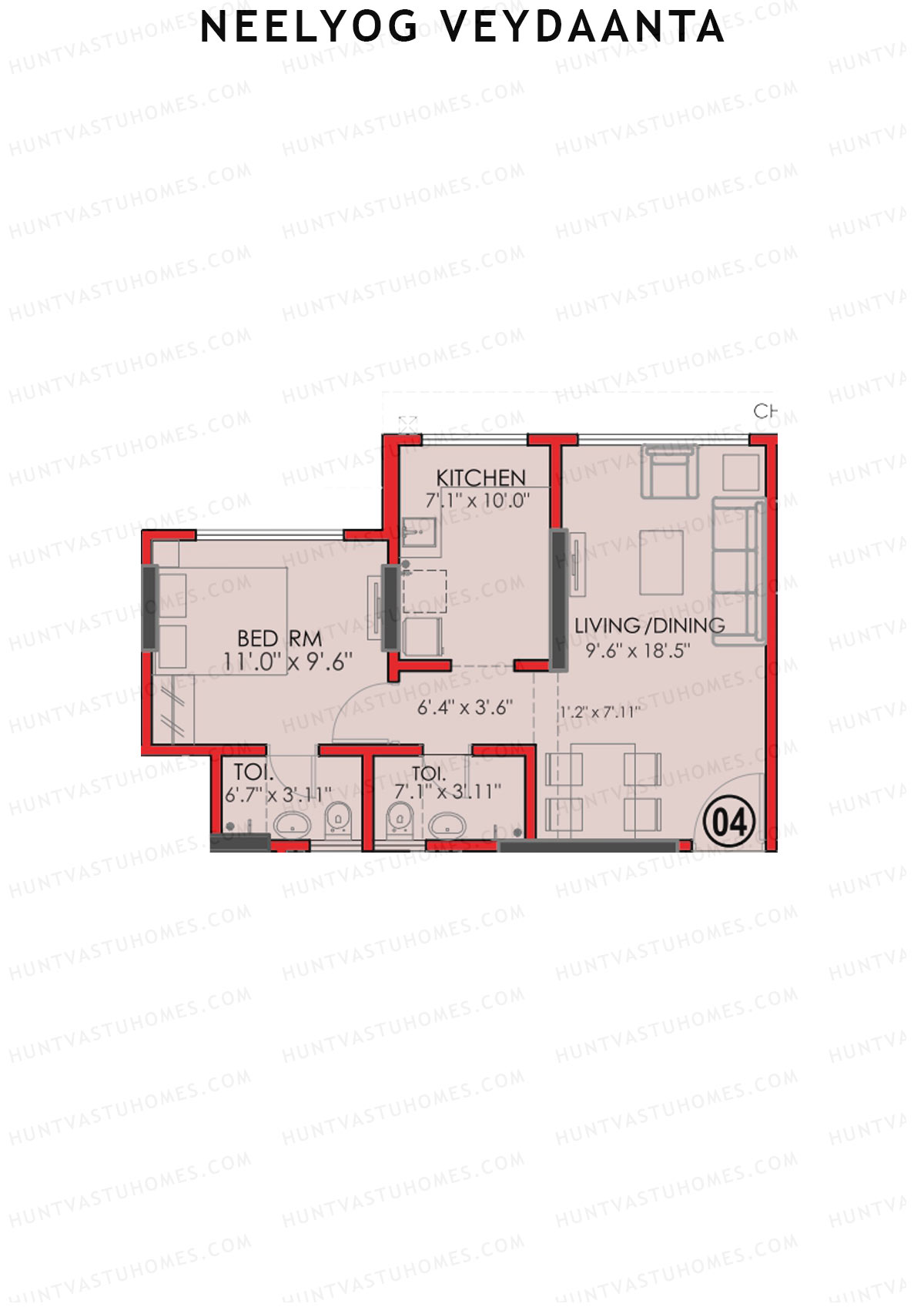 Neelyog Veydaanta Wing A Unit 4 Floor Plan