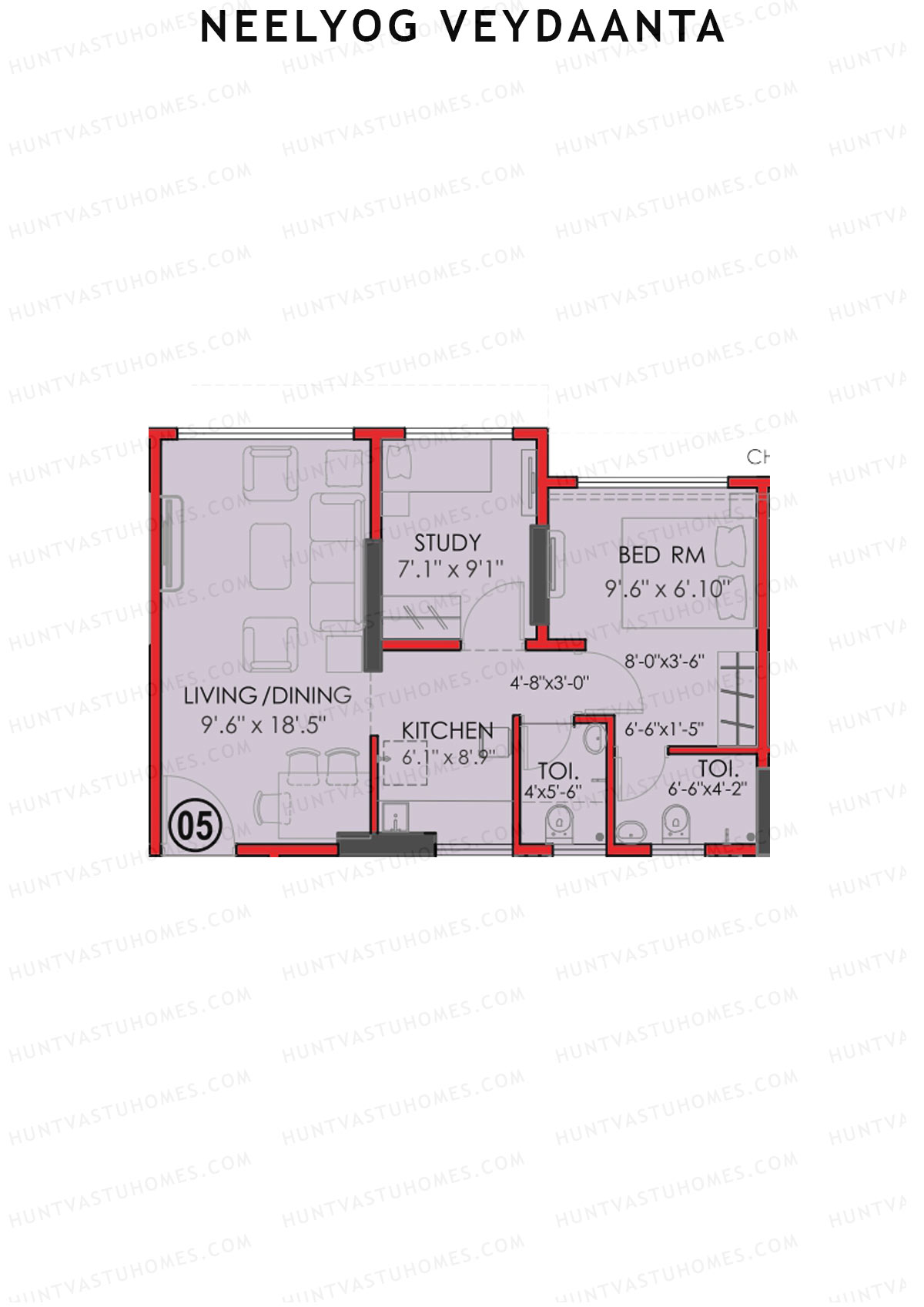 Neelyog Veydaanta Wing A Unit 5 Floor Plan