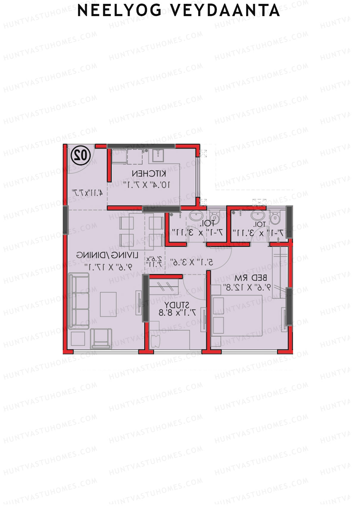 Neelyog Veydaanta Wing B Unit 1 Floor Plan