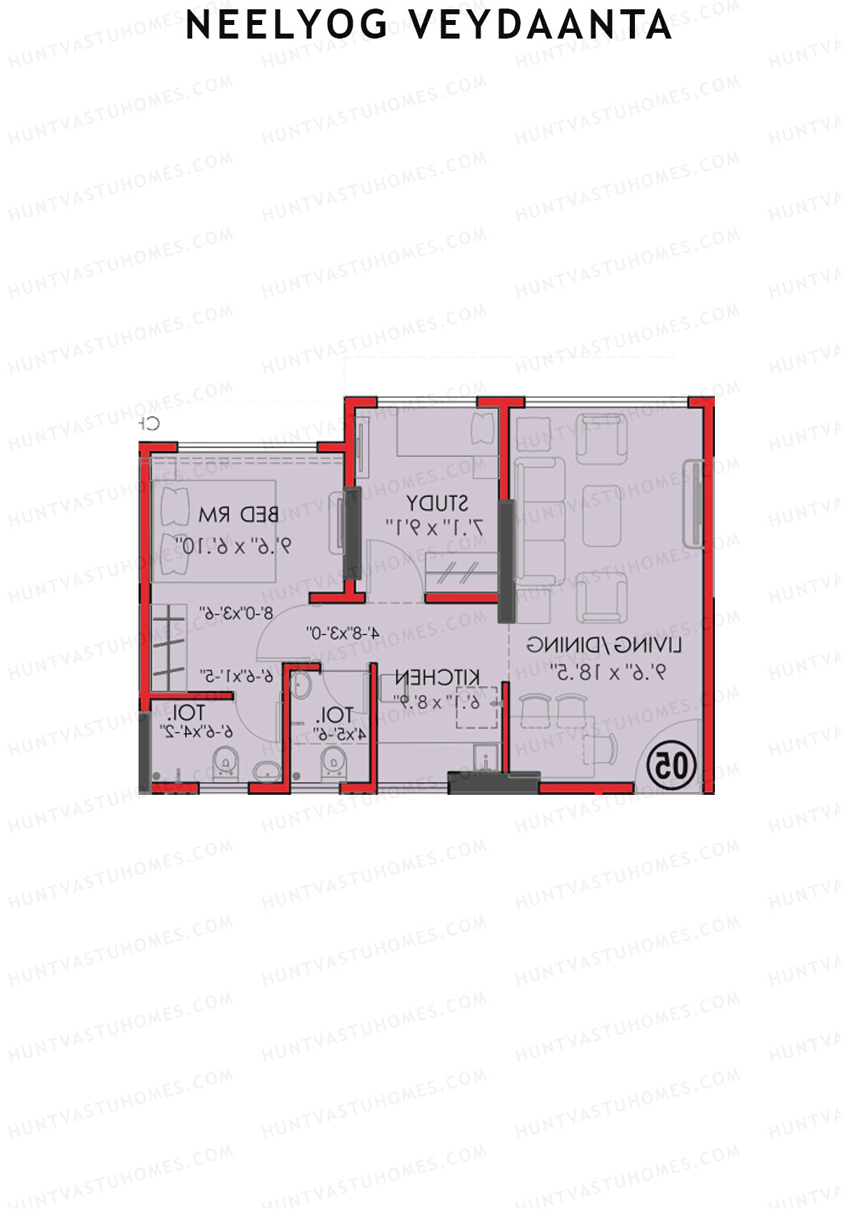 Neelyog Veydaanta Wing B Unit 3 Floor Plan