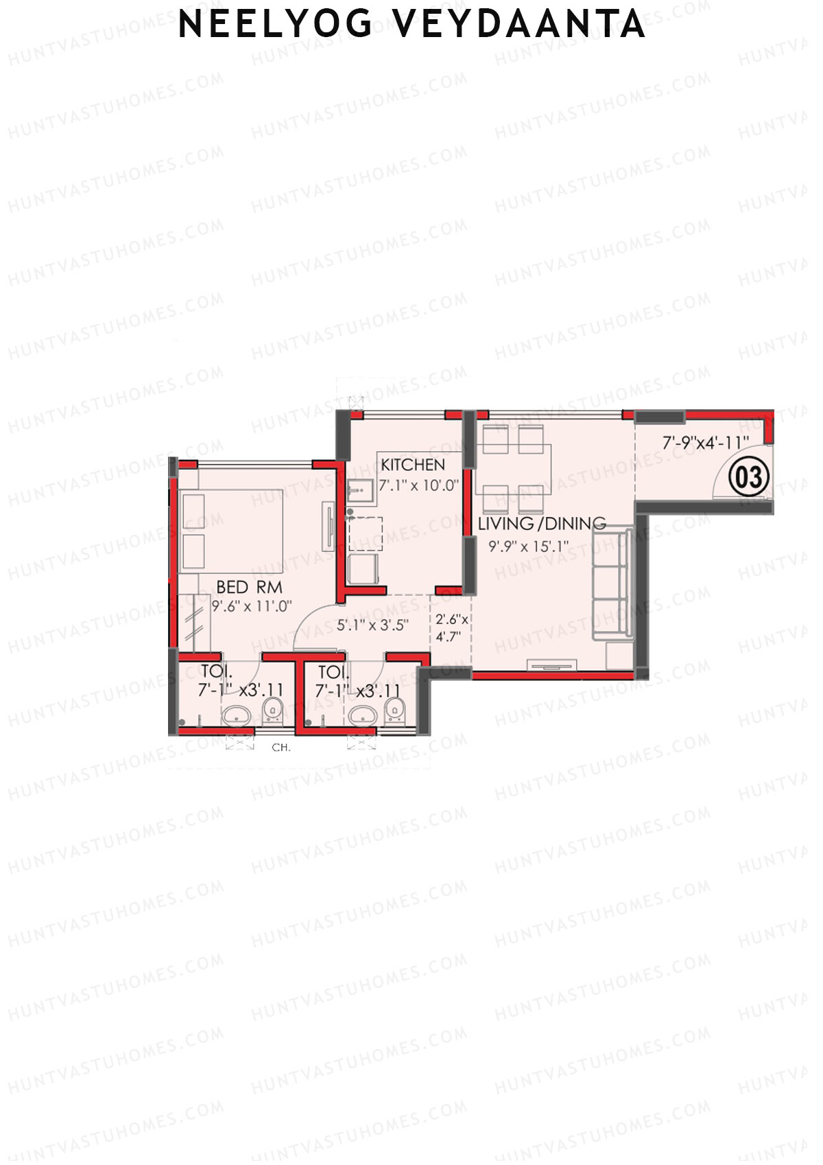 Neelyog Veydaanta Wing C Unit 3 Floor Plan