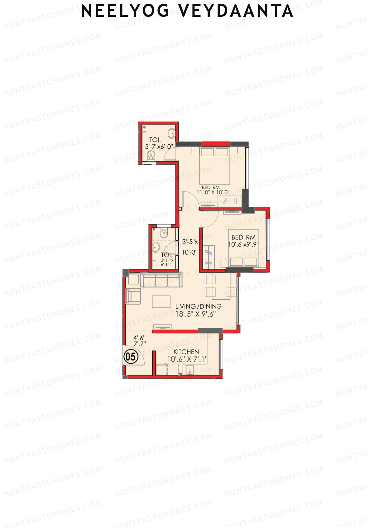 Neelyog Veydaanta Wing C Unit 5 Floor Plan